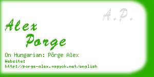 alex porge business card